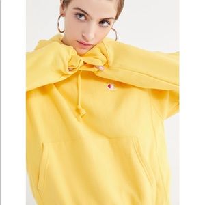 Champion hoodie sweatshirt reverse weave yellow